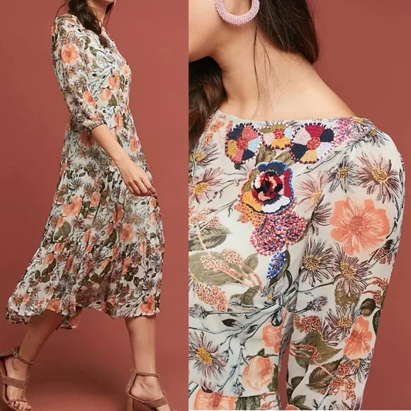 Anthropologie Espalier Embroidered Tunic Dress - Picture 5 of 9